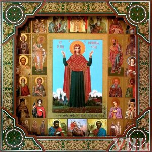 ИКОНА 27/27см СВЕТА БОГОРОДИЦА НЕРУШИМА СТЕНА